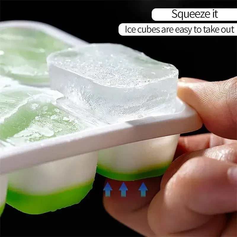 Silicone Ice Cube Trays with Lids, Set of 2 – Reusable Silicone Ice Cube Tray Qme