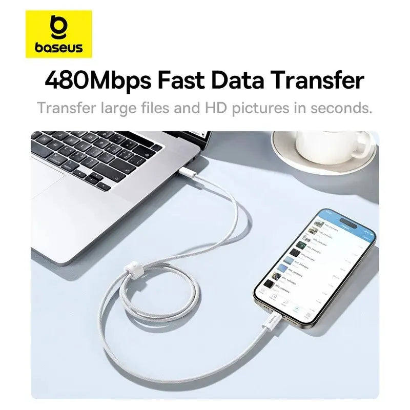 Baseus 100W USB-C Cable 5A Fast Charging – iPhone 15, MacBook USB-C Charging Cable Qst