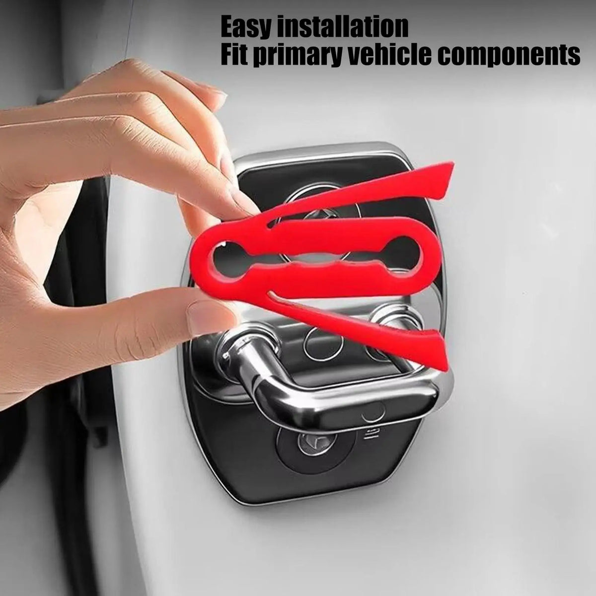 Silicone Car Door Latch Covers – 4-Pack Noise Dampening Pads Car Door Latch Cover Qme