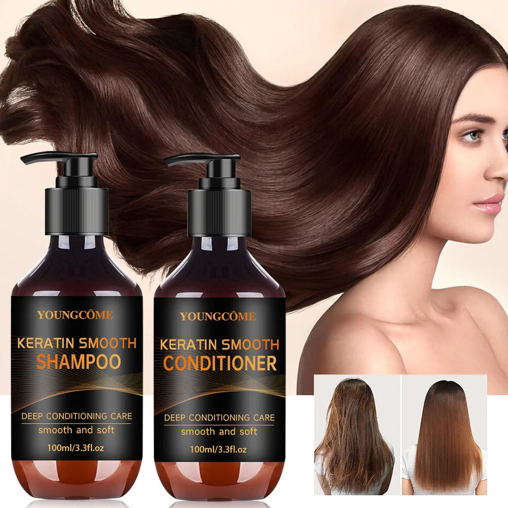YOUNGCOME Collagen Keratin Shampoo & Conditioner Set – 2 Pcs Shampoo Conditioner Set Qst