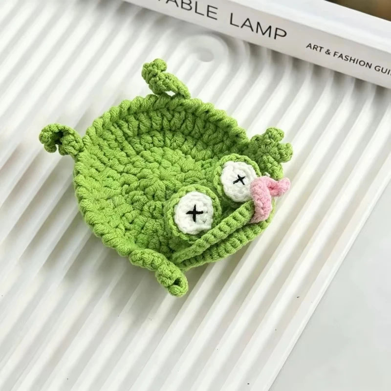 Crochet Animal Coaster – Handwoven Heat-Resistant Drink Mat Crochet Drink Coaster Qst B