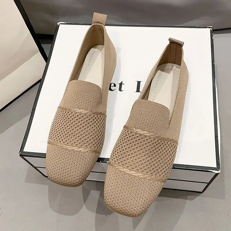 Women's Lightweight Breathable Mesh Flat Loafers Slip-On Women's Flat Loafers Qst