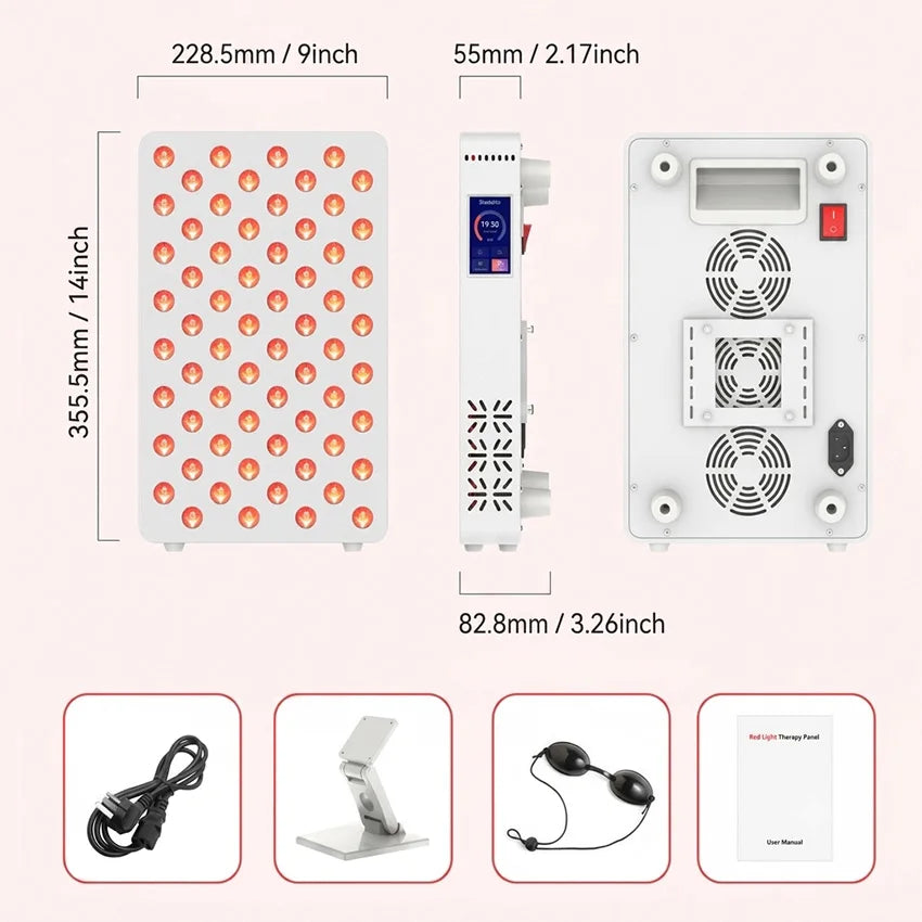 Suyzeko 64 LED Red Light Therapy Panel 200W | 8 Wavelengths Light Therapy Panel Qst