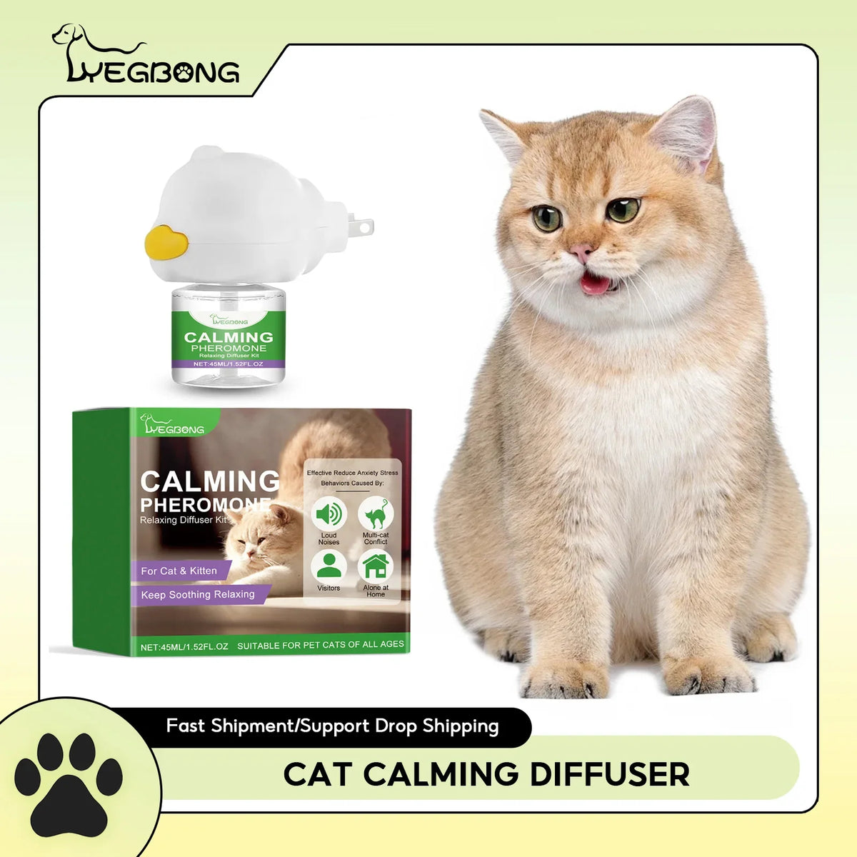 Cat Calming Pheromone Plug-In Diffuser – Stops Howling Cat Calming Diffuser Qme