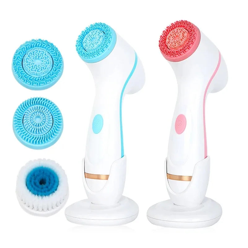 Vilnason 3-in-1 Sonic Electric Facial Cleansing Brush | 4 Speeds Facial Cleansing Brush Qst