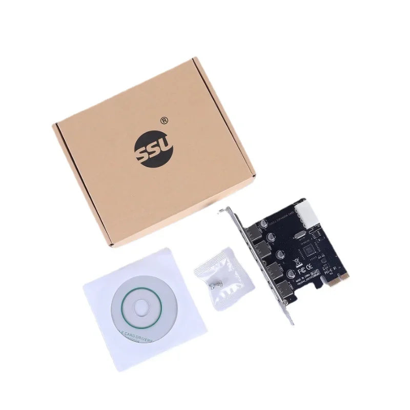 USB 3.0 PCIe Expansion Card – 4-Port Hub, 5Gbps | Qme PCIe USB Expansion Card Qme