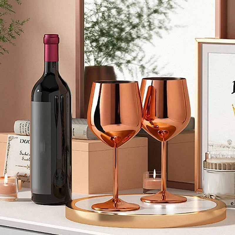 Unbreakable 500ml Stainless Steel Goblet | Wine & Cocktail Glass Stainless Steel Goblet Qst