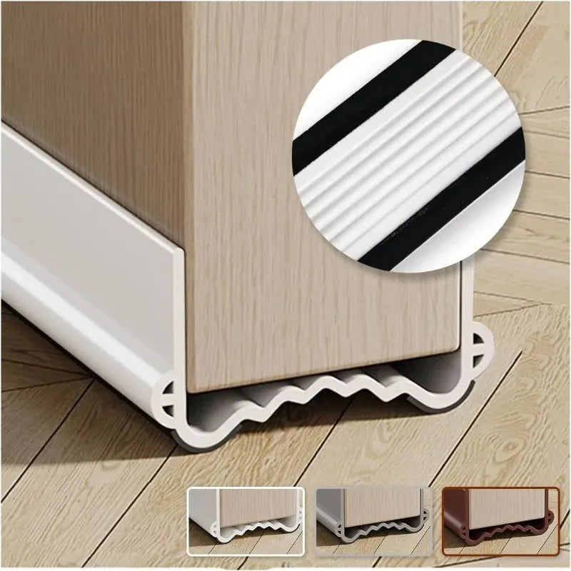 Self-Adhesive PVC Door Bottom Seal Strip 1M | Draft & Dust Guard Door Seal Strip Qme White