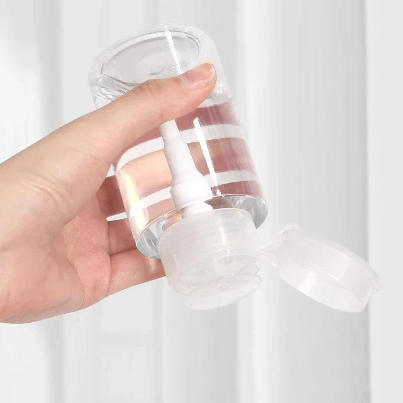 Refillable Nail Pump Dispenser Bottles 120ml–200ml | Press Top Nail Pump Dispenser Qme