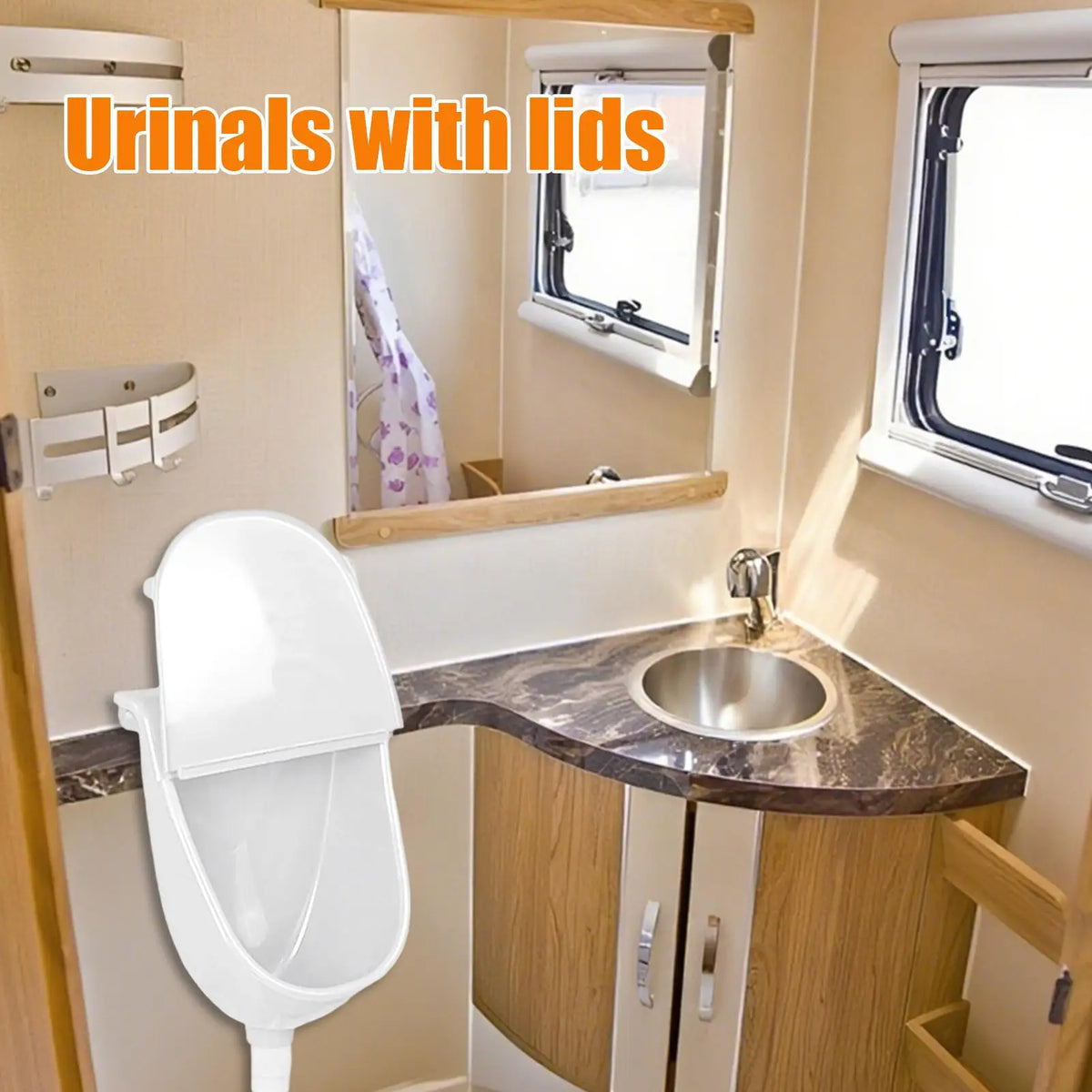 Wall-Mounted Stainless Steel Urinal with Lid – Indoor & Outdoor Wall-Mounted Urinal Qme