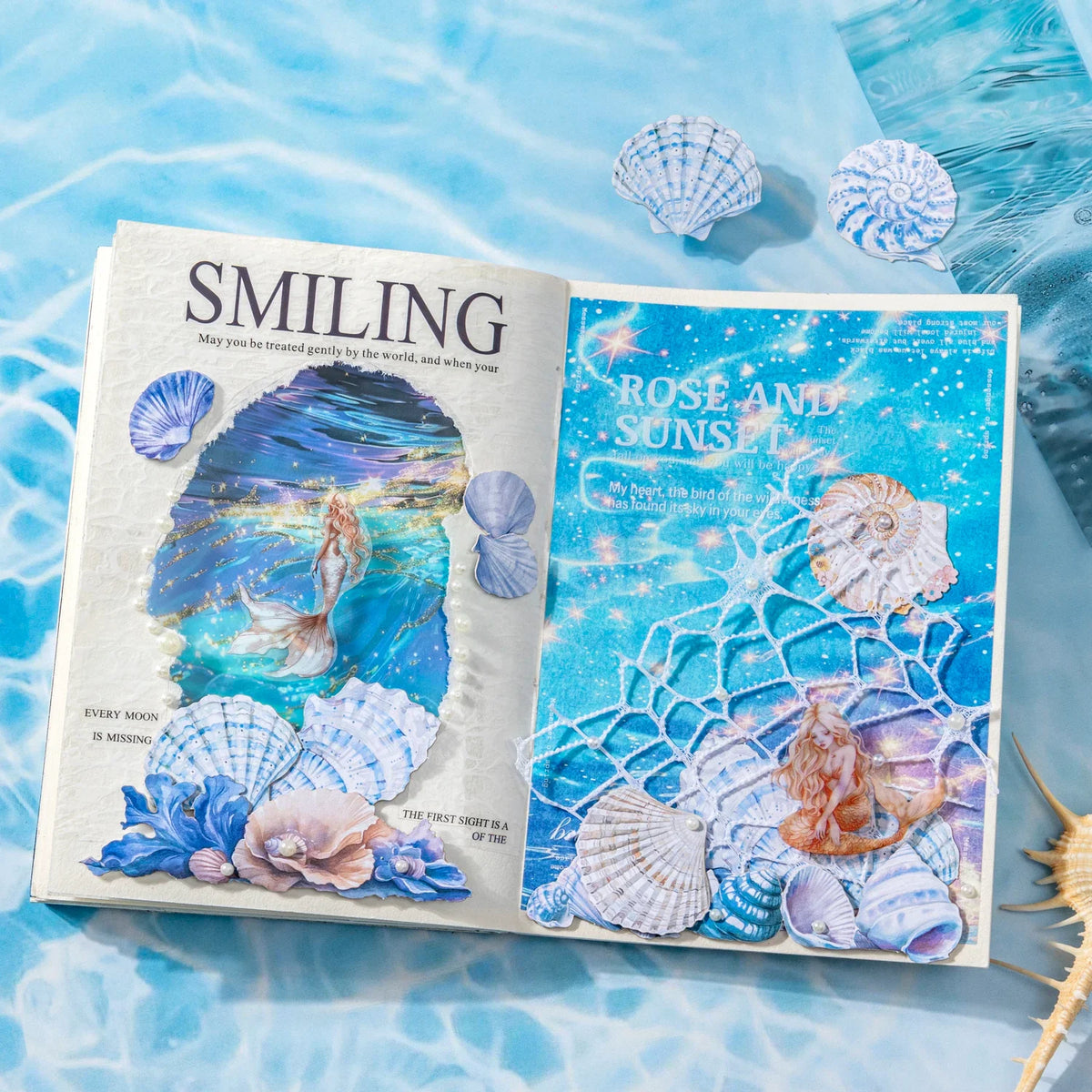 Blue Ocean Scrapbook Stickers 25 Sheets – DIY Photo & Journal Scrapbook Sticker Set Qme