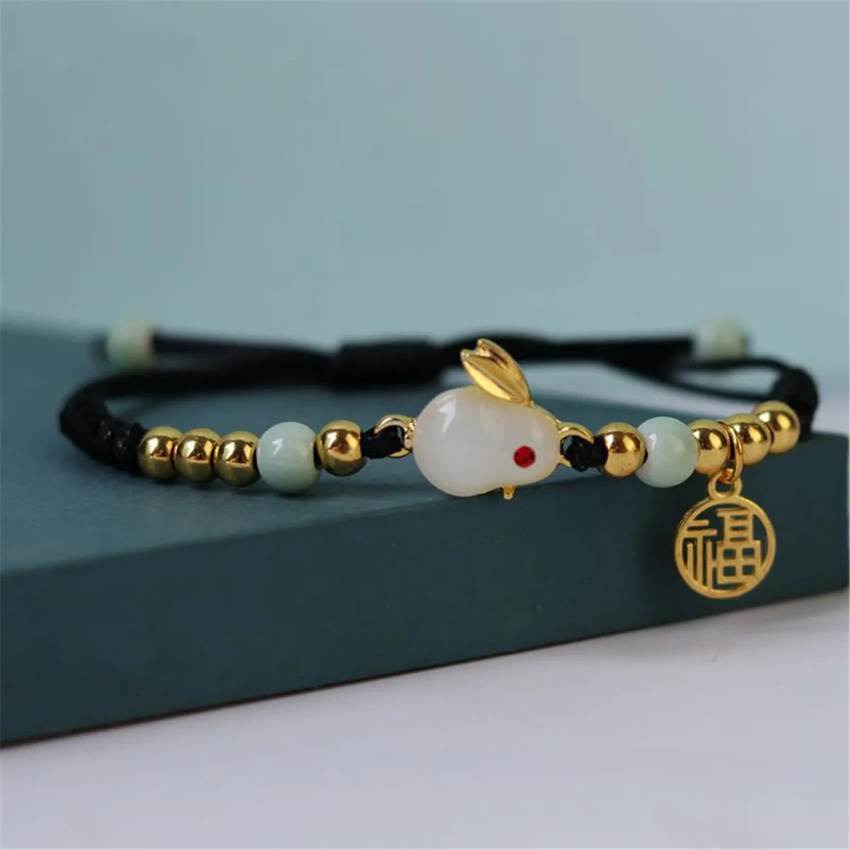 Cute Rabbit Charm Ceramic Woven Bracelet – Kawaii Hip Hop Charm Bracelet Qme