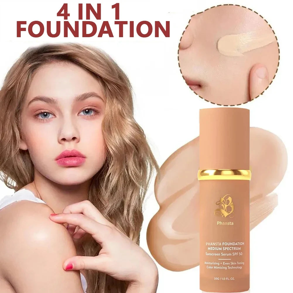 Qme 4-in-1 Full Coverage Liquid Foundation & Concealer Liquid Foundation Qme 1 PC