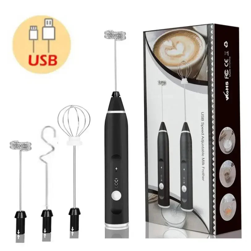 Handheld Electric Milk Frother USB Rechargeable Mini Blender Handheld Milk Frother Qme