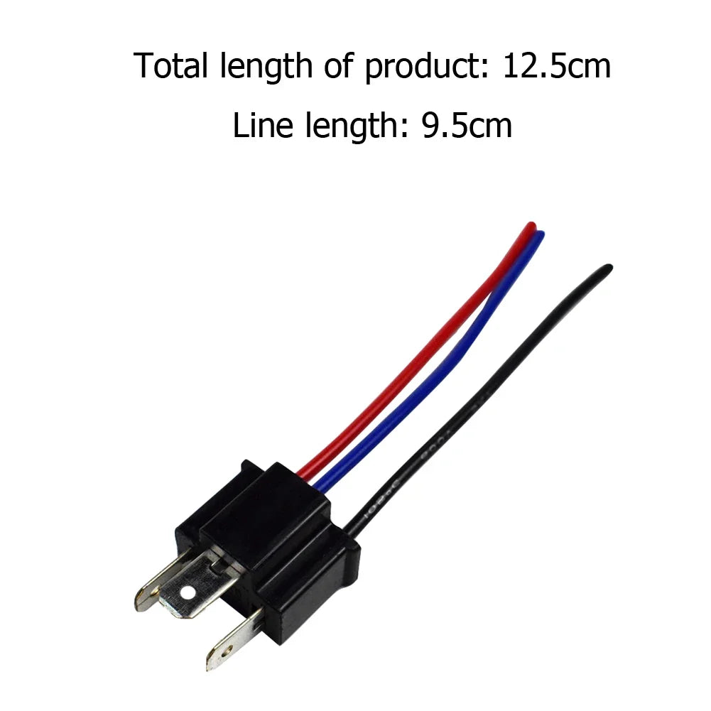 H4 9003 Bulb Socket Male Adapter Connector Pigtail 2-Pack Automotive Wiring Adapter Qme