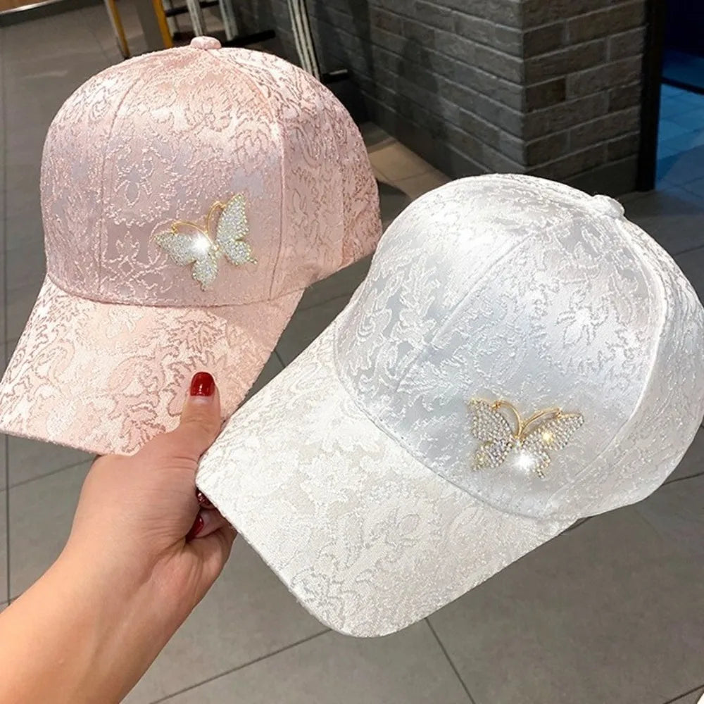 Rhinestone Baseball Hat – Breathable Sun Cap for Women | Qme Sun Protection Cap Qme