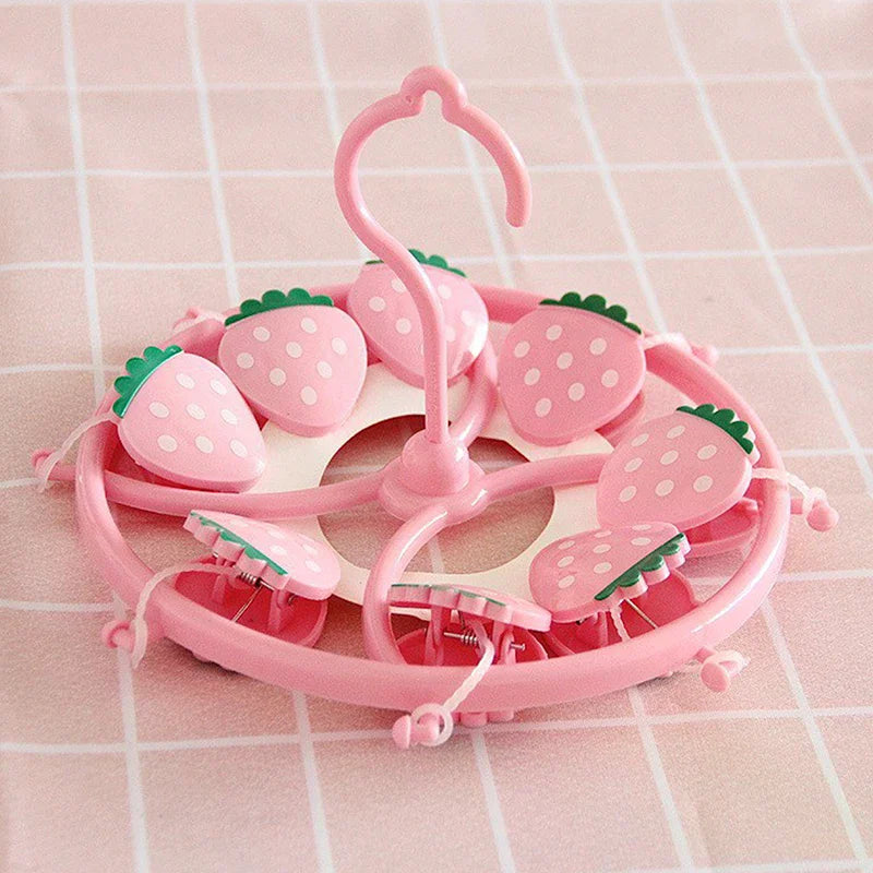 Strawberry Windproof Clothes Drying Rack – Socks & Underwear Hanger Clothes Drying Rack Qme