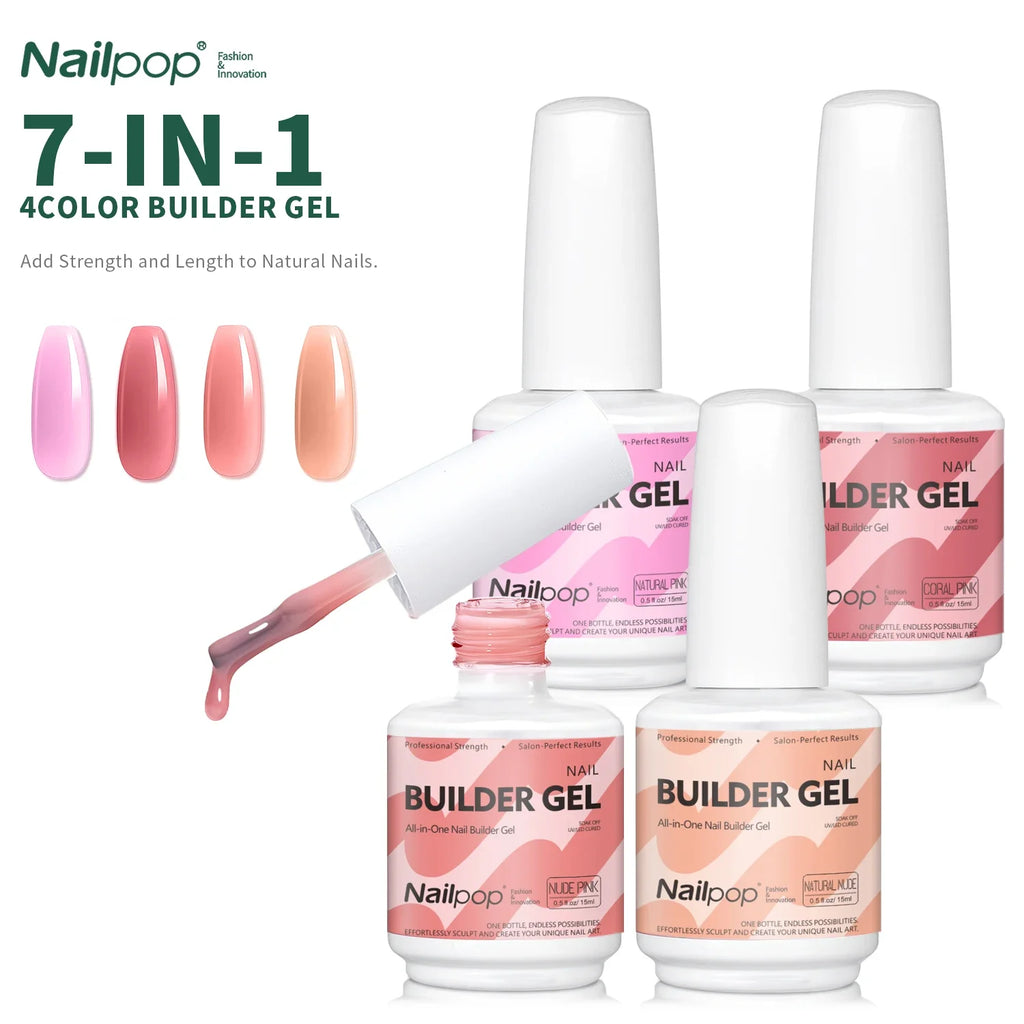 Nailpop 7-in-1 Builder Gel Polish | 8 Colors | 15ml Builder Gel Polish Qme