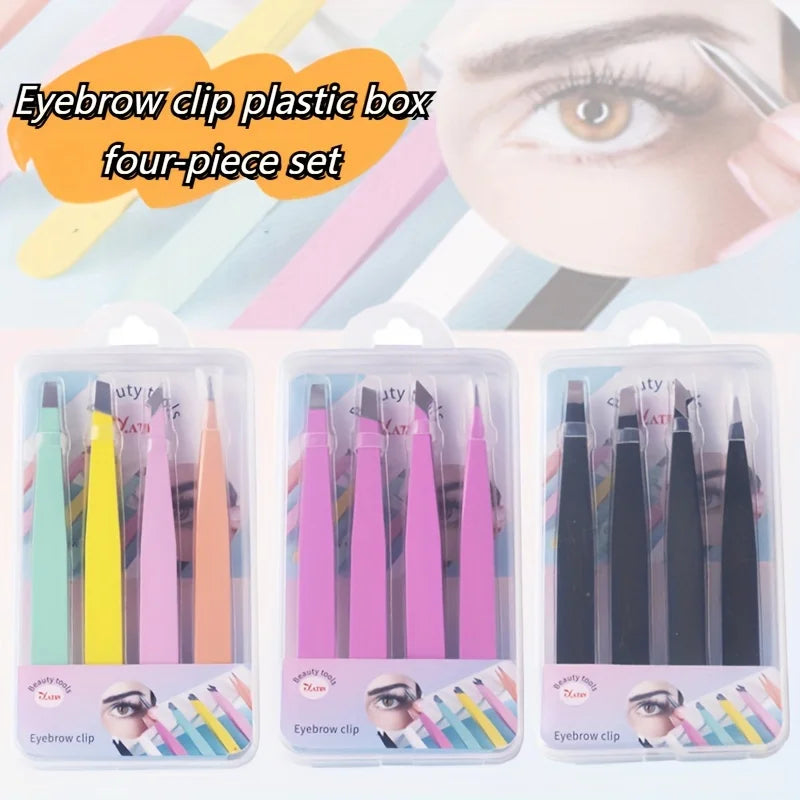 Stainless Steel Slanted Eyebrow Tweezer | Precision Brow Tool Eyebrow Tweezer Qme