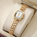 Women's Small Square Watch – Gold Tone & Silver Dial Women's Fashion Watch Qme Gold White No Box
