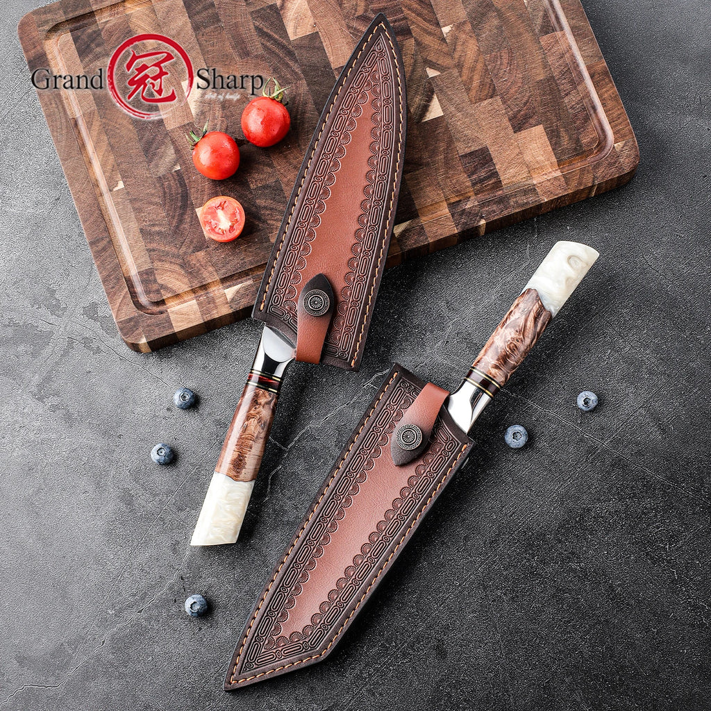 Grandsharp Genuine Cowhide Leather Chef Knife Sheath Knife Sheath Qst