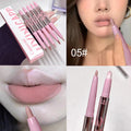 Cappuvini Nude Lip Liner & Brush – Velvet Matte Korean Makeup Lip Liner Brush Qme CP211-5-3PCS