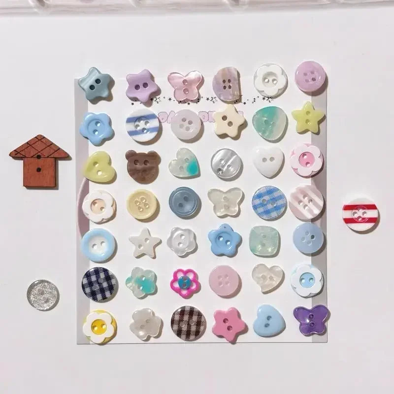 Multicolour Plastic Buttons 20pcs | DIY Sewing & Scrapbooking Craft Buttons Qme