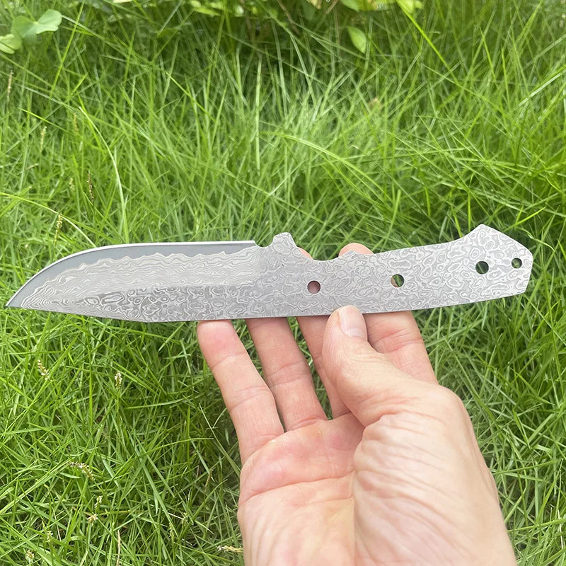 Swayboo VG10 Damascus Steel Knife Blank – DIY Fixed Blade Damascus Knife Blank Qst