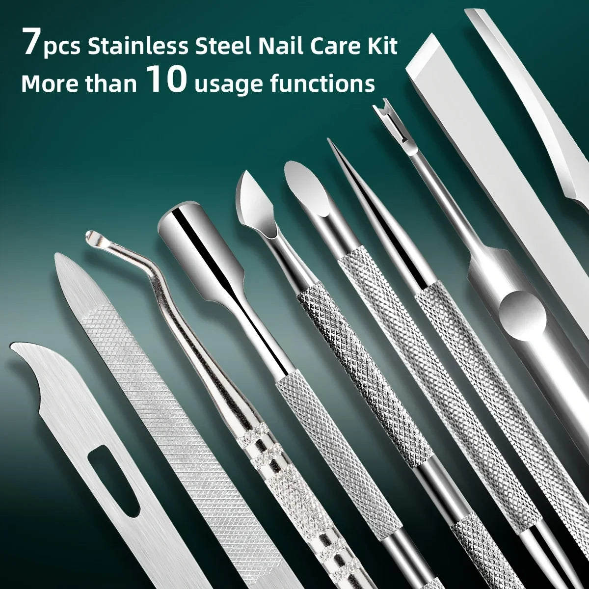 Stainless Steel Cuticle Remover & Nail Care Set | Qme Nail Care Set Qme