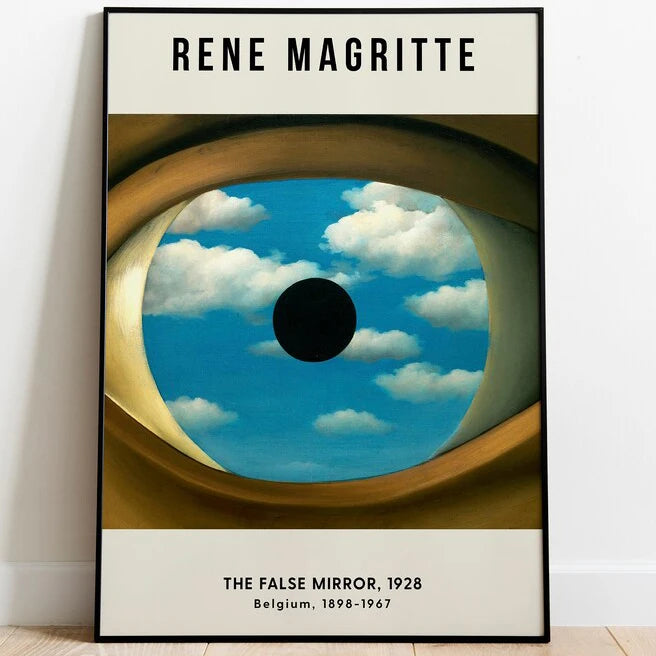 Magritte Surrealism Canvas Wall Art – Modern Nordic Poster Print Canvas Wall Art Qst I 20X25cm No Framed