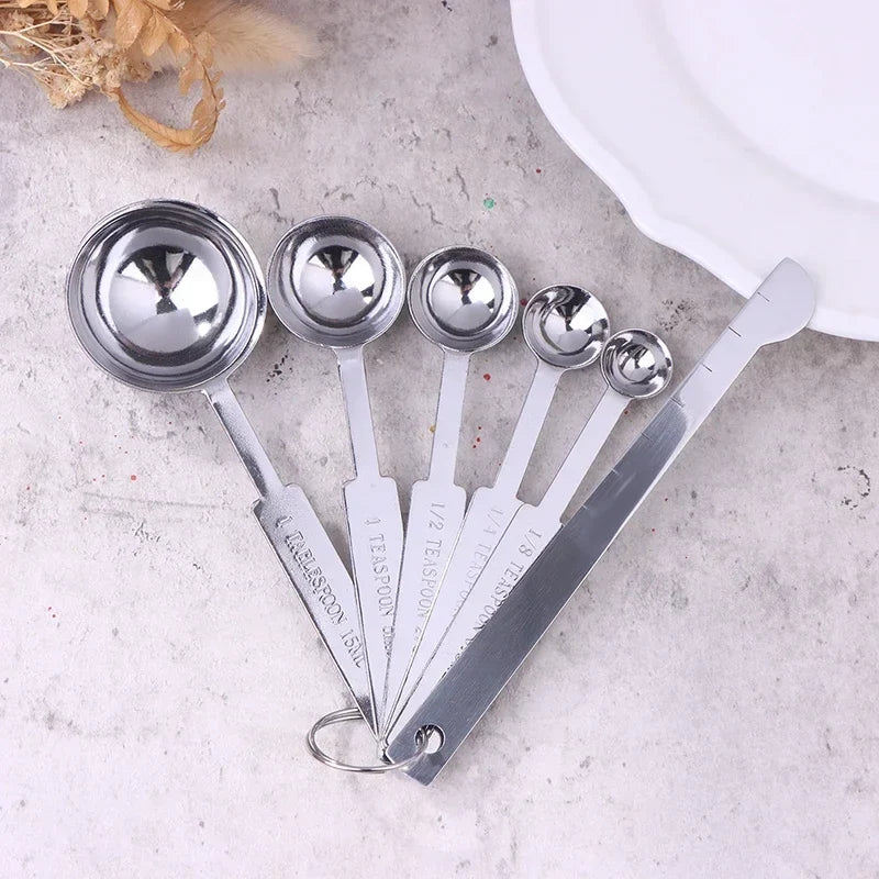 Stackable Stainless Steel Measuring Spoons Set of 5 Measuring Spoon Set Qme