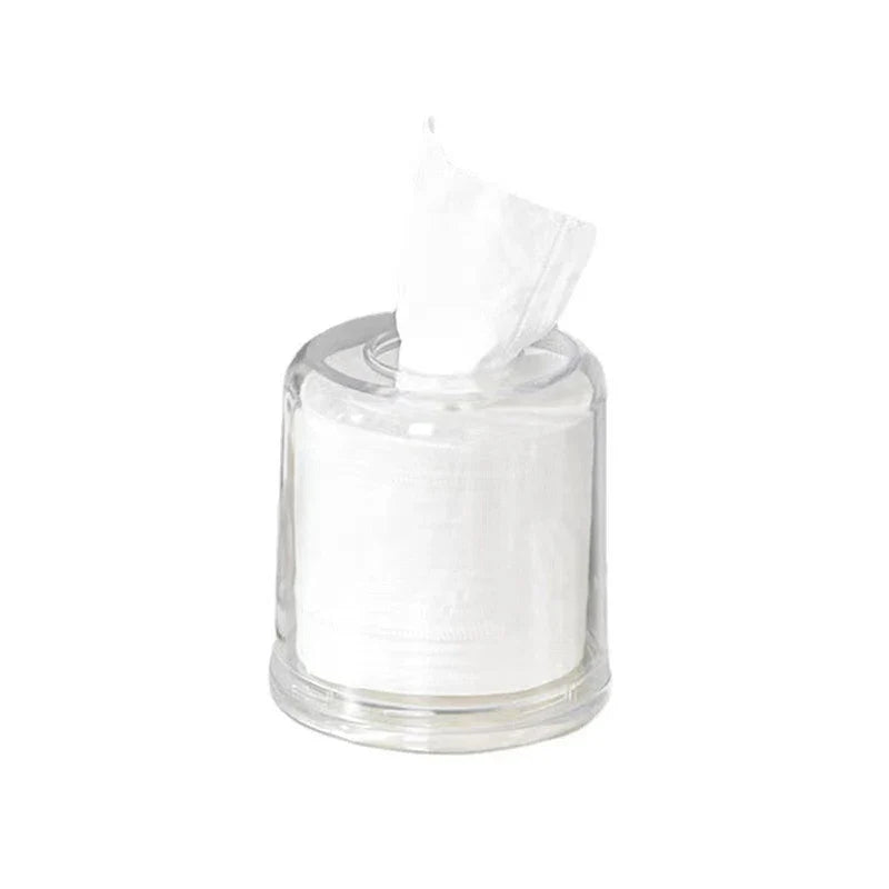 Transparent Round Acrylic Tissue Box | Desktop Napkin Holder Acrylic Tissue Box Qme