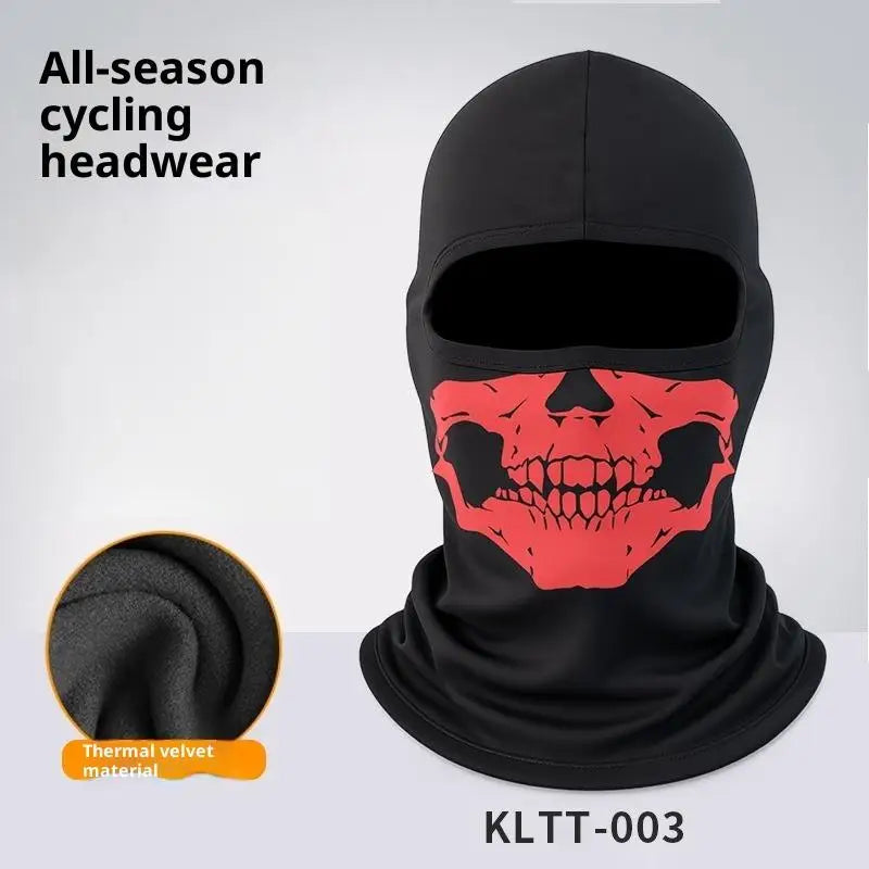 Skull Print Balaclava Full Face Mask – Windproof Helmet Liner Balaclava Face Mask Qst A3