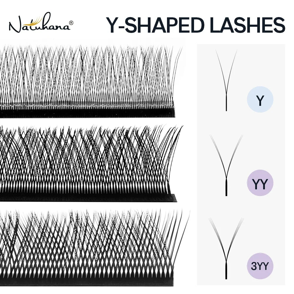 NATUHANA YY Shape Faux Mink Lash Extensions C-D Curl Eyelash Extensions Qme