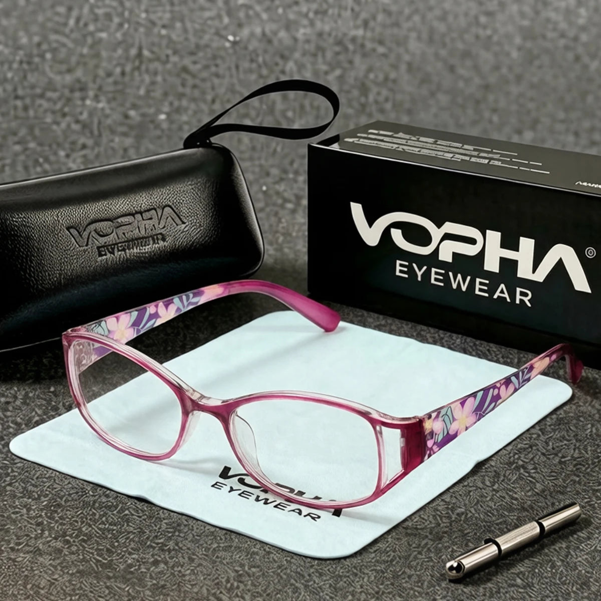 VOPHA L8 Anti-Blue Light Reading Glasses – Stylish Unisex Reading Glasses Qst Purple +300
