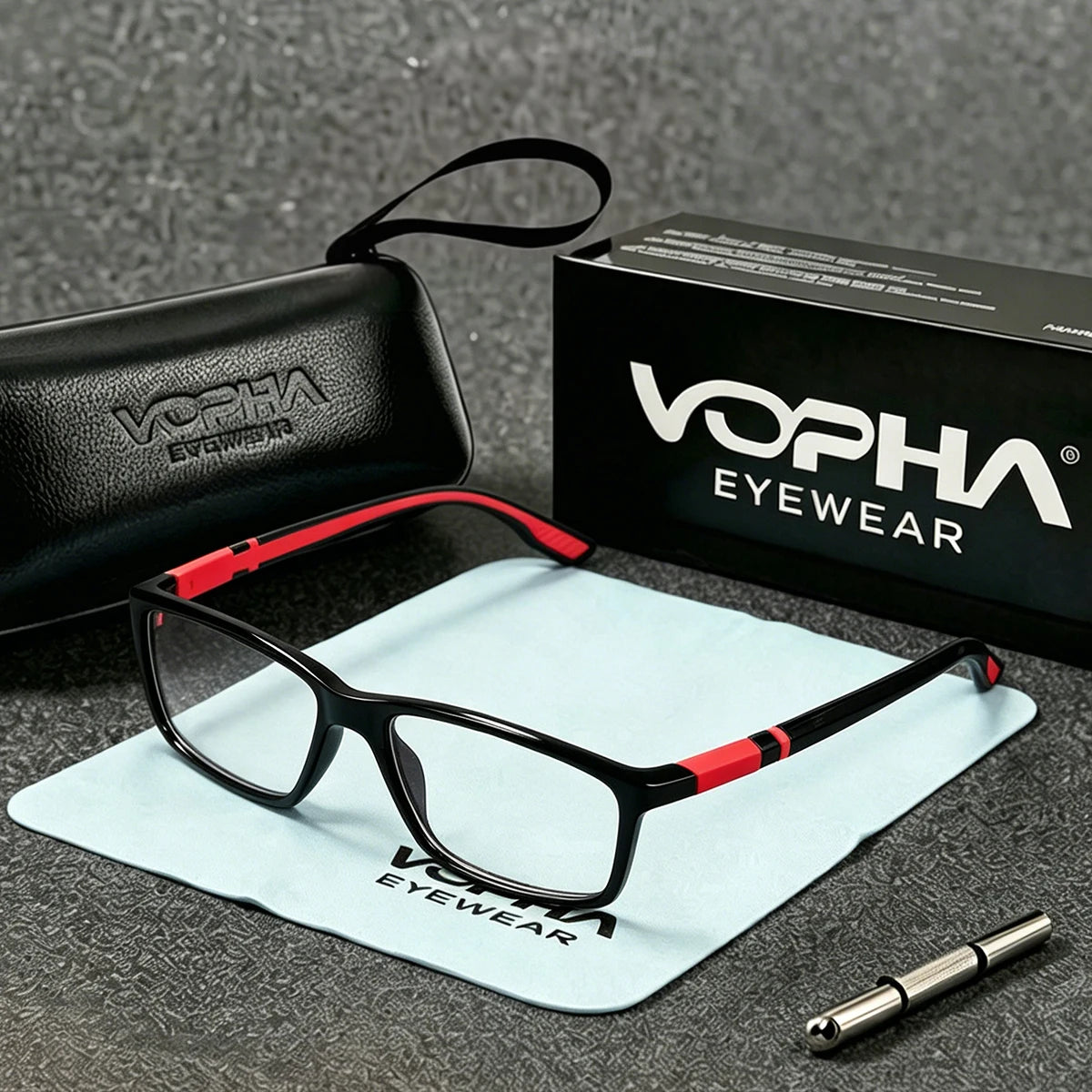 VOPHA Anti-Blue Light Reading Glasses Unisex +1.0–+3.0 L6 Reading Glasses Qst 300 Red