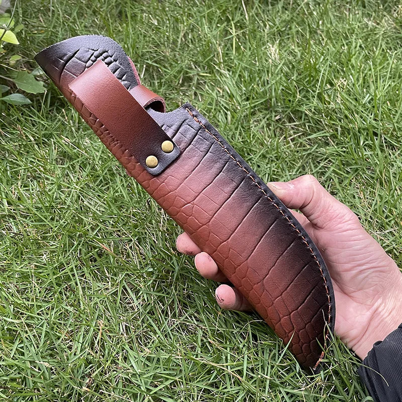 28cm Embossed Leather Knife Scabbard – Fixed Blade Belt Sheath Knife Sheath Qst