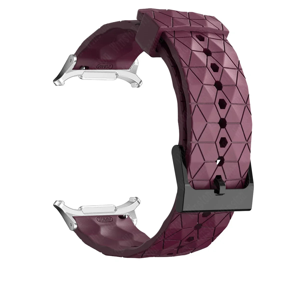 Silicone Sport Strap for Samsung Galaxy Watch 7 Ultra – 40 Colors Silicone Watch Strap Qme Wine Red-S Galaxy Watch 7 Ultra