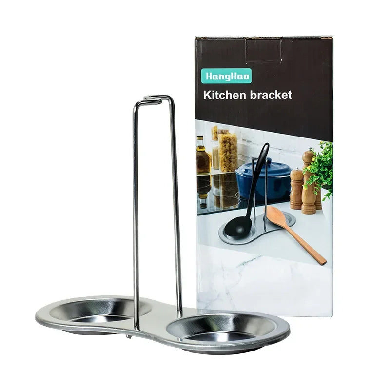 Pot Lid & Spoon Holder – Space-Saving Steel Kitchen Organizer Kitchen Utensil Holder Qme