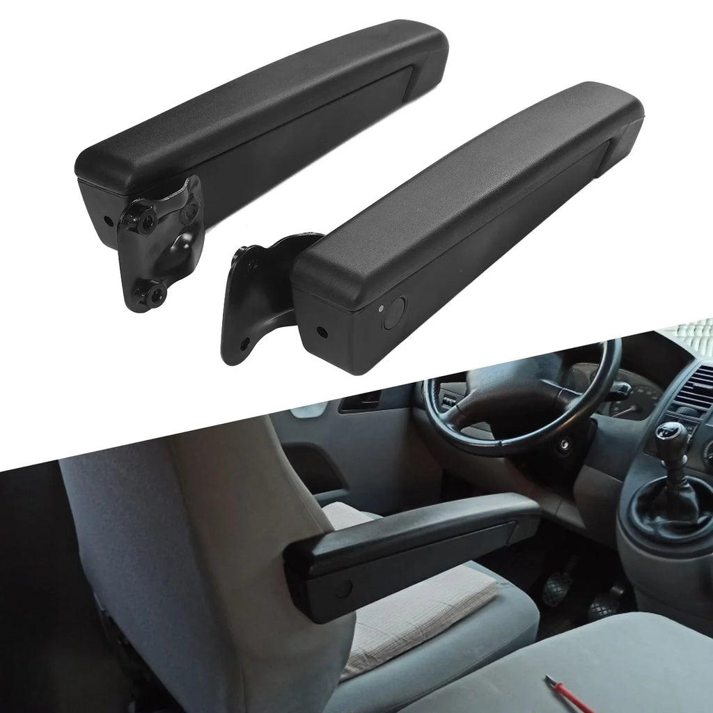 Car Adjustable Seat Armrest Pair – PU Foam & ABS, Black Car Seat Armrest Qme