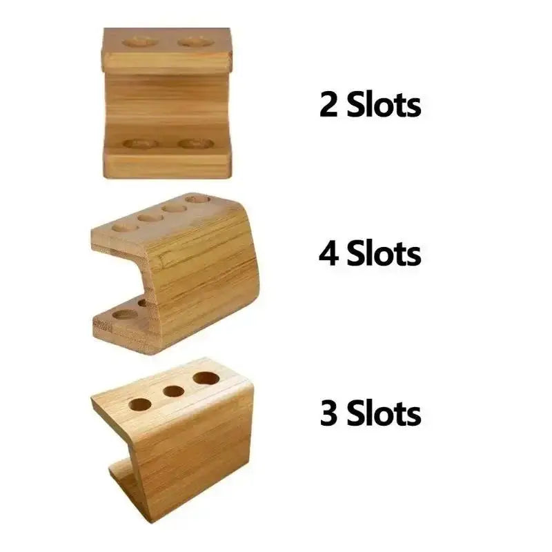 Bamboo Toothbrush Head Holder Stand – Multi-Slot Space Saver Toothbrush Head Holder Qme