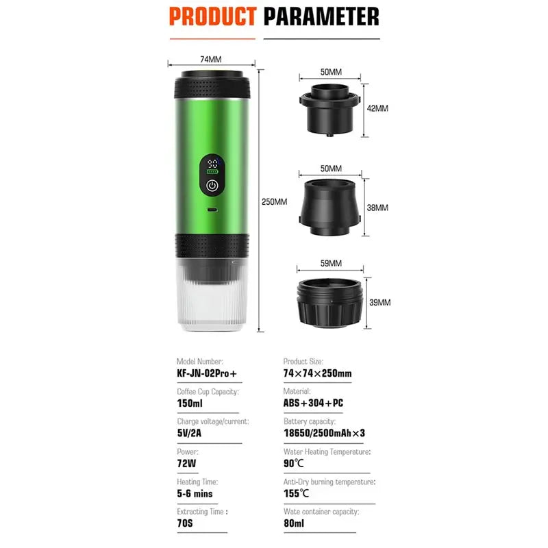 MiLESEEY B15C Portable Capsule Espresso Machine – Digital Display Capsule Espresso Machine Qst