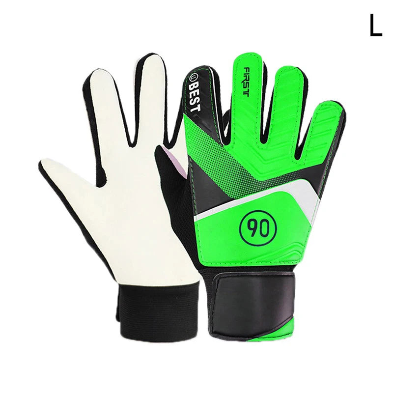 Kids Soccer Goalkeeper Gloves – Latex PU Palm Padding S/M/L Goalkeeper Gloves Qst L Green