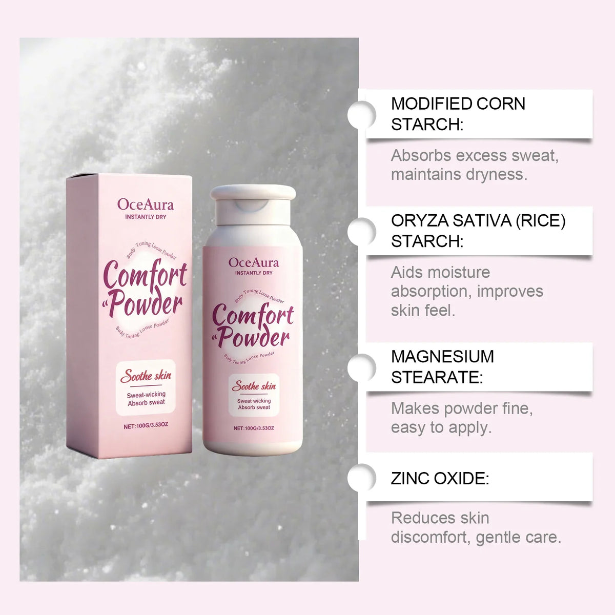 Talc-Free Body Powder – Sweat Wicking, Odor Resistant & Anti-Chafe Body Powder Qme
