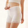 Women's Lace Seamless Safety Shorts – Anti-Chafing Underwear Safety Shorts Qme One Size WHITE