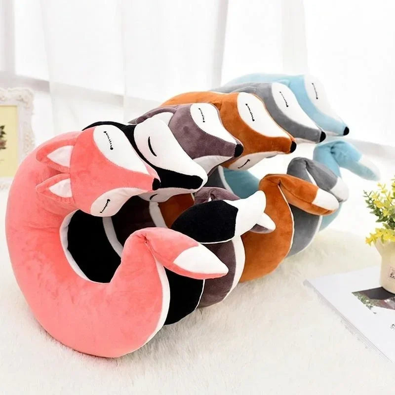 Cute Fox U-Shape Travel Neck Pillow – Soft & Ornamental Travel Neck Pillow Qme