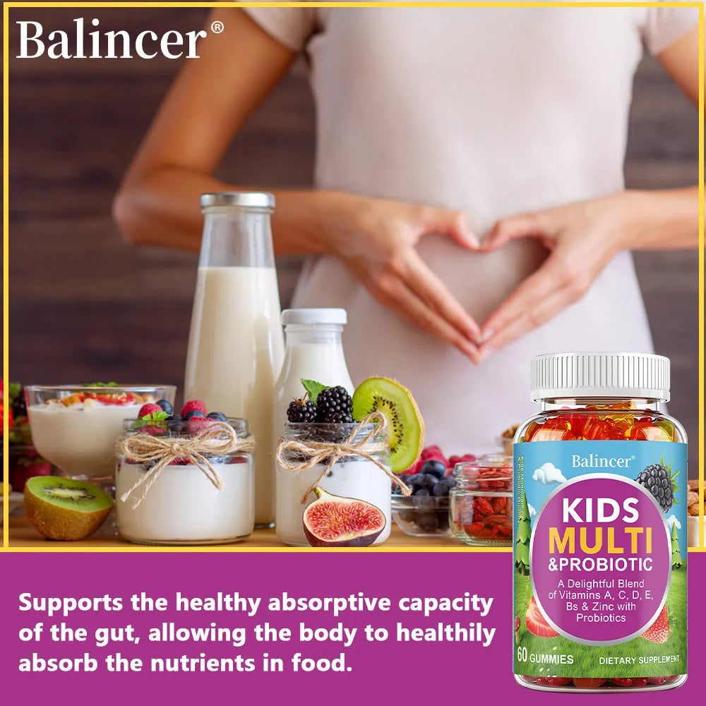 Organic Kids Multivitamin Gummies – A, C, D, E, Zinc & Probiotics Kids Multivitamin Gummies Qst