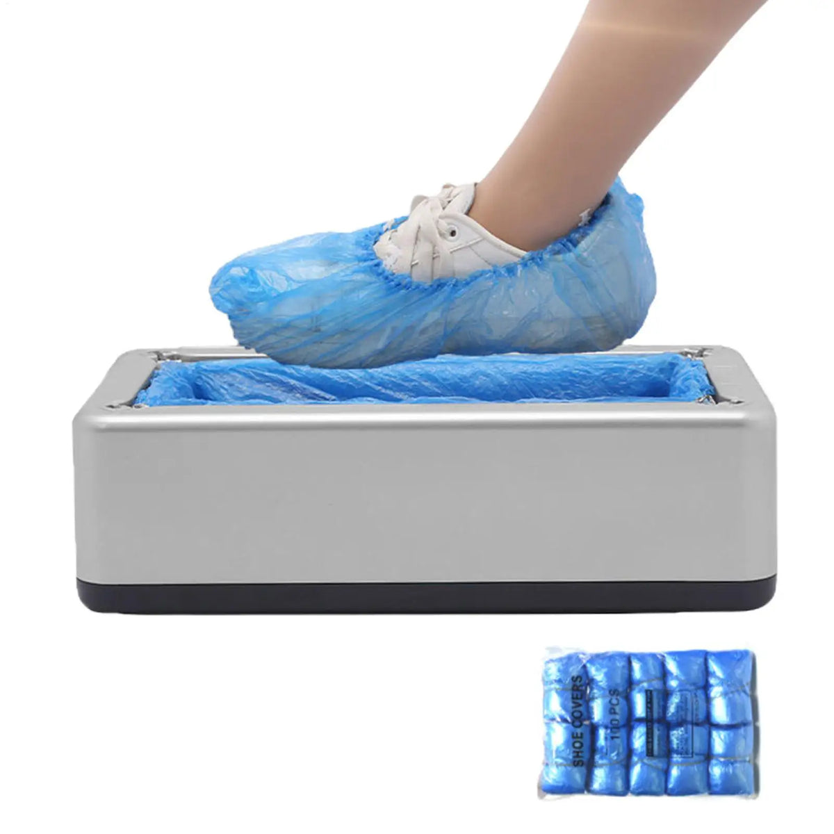 Automatic Shoe Cover Dispenser – Portable with 100 Non-Slip Covers Shoe Cover Dispenser Qme