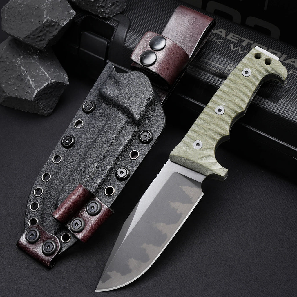 Outdoor Fixed Blade Camping Knife – Steel Multi-Use Portable Outdoor Fixed Blade Knife Qst