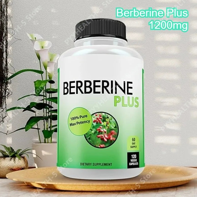 Berberine Plus 1200mg – 120 Veggie Capsules with Royal Jelly Herbal Supplement Qst